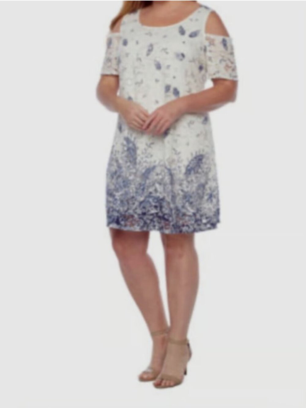 Robbie Bee plus size Short Sleeve Cold-Shoulder Lace Shift Dress sz 2x NWT